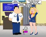  american_dad big_breasts big_breasts blonde_hair clothing cosplay cum curvy dripping dripping_pussy edit excited francine_smith gp375 grin high_heels miniskirt peeking peeking_out pinup ponytail rompguy rompguylove see-through small_waist smile stan_smith stewardess voluptuous 