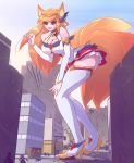  1girl ahri building comic female_only giantess league_of_legends 