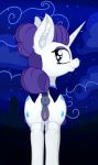  1girl anus ass blue_eyes cutie_mark female female_only female_unicorn friendship_is_magic horn looking_back mostly_nude my_little_pony pony pussy rarity rarity_(mlp) solo standing tail unicorn 