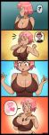  1boy 1girl 1girl between_breasts big_breasts cute female_only giantess 