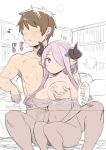  /// 1boy 1girl 1girl bathing big_breasts blush breast_grab breasts brown_eyes completely_nude draph_race_(granblue_fantasy) eighth_note grabbing gran_(granblue_fantasy) granblue_fantasy groping hair_ornament hair_over_one_eye height_difference hetero horns inactive_account male mixed_bathing musical_note narmaya navel nipples no_eyes nora_higuma nude onsen partially_submerged petite pointed_ears purple_eyes purple_hair quaver shared_bathing short_hair sidelocks sitting sitting_between_legs size_difference steam whistling 