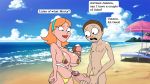  beach big_breasts bikini bikini_aside cumshot huge_breasts huge_penis ice_cream jessica_(rick_and_morty) morty_smith nipple_slip rick_and_morty sbb 