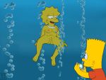 bart_simpson brother_and_sister funny gif guido_l lisa_simpson swim swimming the_simpsons underwater voyeur water