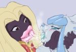  2_girls blush crying french_kiss furry game_freak glaceon jynx kissing looking_at_another nintendo pokemon saliva tears tongue tongue_out ungulatr yuri 
