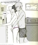  ass monochrome nico_di_angelo panties percy_jackson_and_the_olympians pubic_hair skinny thong will_solace yaoi 