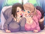  2_girls big_breasts big_breasts milf sexy_body taller_girl tongue_out 