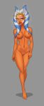  1girl ahsoka_tano alien_girl blue_eyes breasts clone_wars female female_alien female_only looking_at_viewer nude pussy solo star_wars sunsetriders7 togruta 
