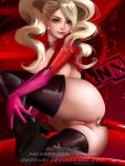  anal_insertion anal_juice ass_focus blonde_hair blue_eyes erect_nipples female_only large_breasts long_boots looking_at_viewer nefrubi no_panties on_side open_clothes partially_clothed persona_5 sex_toy shaved_pussy tail_plug takamaki_anne twintails uncensored 