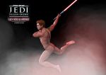  1_boy 1boy 3d 3d_(artwork) ass back_muscles big_ass cal_kestis cameron_monaghan completely_nude human human_only lightsaber male male_human male_only naked nude nude_male nudity orange_hair redhead short_hair solo star_wars star_wars_jedi:_fallen_order uncensored yaoi 