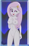  1girl bracelet breasts danielita equestria_girls female female_only fleur_de_lis fleur_de_lis_(mlp) friendship_is_magic hairless_pussy long_hair looking_at_viewer my_little_pony nude one_eye_closed pussy solo standing 