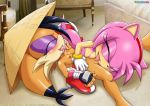 2_girls amy_rose anthro archie_comics bbmbbf breast_grab breasts closed_eyes conquering_storm licking licking_pussy lynx mobius_unleashed palcomix pussylicking sega sonic_(series) sonic_the_hedgehog_(series) tongue tongue_out yuri 