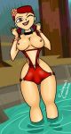 braided_hair breasts_out_of_clothes cartoon_network colossal_coochie hourglass_figure light-skinned_female red_hair red_lipstick redhead thick_ass thick_legs thick_thighs total_drama:_revenge_of_the_island total_drama_island zoey_(tdi)