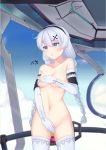  benghuai_xueyuan blue_eyes closed_mouth covering_breasts covering_crotch covering_pussy embarrassed fufumi hand_on_chest kiana_kaslana long_hair looking_away no_bra no_panties silver_hair standing 