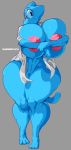  1girl 1girl 2019 3_toes 5_fingers abs anthro areola big_breasts blue_body blue_fur bottomless breasts cartoon_network clothed clothing covering covering_breasts crossed_arms daiidalus digital_media_(artwork) domestic_cat felid feline felis fingers fur furry genitals grey_background high_res holding_breast huge_breasts hyper hyper_breasts mammal muscular muscular_female navel nicole_watterson nipples nude open_shirt pussy shirt simple_background the_amazing_world_of_gumball thick_thighs toes topwear wide_hips 