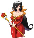  1girl aged_up ashley_(warioware) cleavage eyebrows_visible_through_hair huge_breasts red_eyes solo_female warioware 