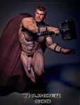  1boy 3d abs avengers english_text erect_penis erection male marvel marvel_comics muscle muscles muscular presenting_penis showing_penis standing thor thor_(series) yolco 