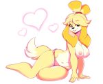  &lt;3 1girl 1girl animal_crossing anthro big_breasts breasts canid canine canis clothing domestic_dog furry isabelle_(animal_crossing) looking_at_viewer mammal navel nintendo nipples rainbowscreen shih_tzu toy_dog underwear video_games 