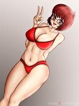  1_girl 1girl ass bespectacled big_breasts bra brown_hair female female_human female_only glasses human looking_at_viewer mostly_nude panties scooby-doo short_brown_hair short_hair solo thighs underwear velma_dinkley 