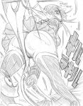 1girl ass big_ass bikini_armor blush kill_la_kill looking_back matoi_ryuuko rx120 sword weapon 