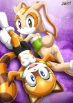  2_girls anthro ass bbmbbf big_ears black_nose blue_eyes breasts brown_eyes cream_the_rabbit erect_nipples full_body furry looking_at_viewer marine_the_raccoon mobius_unleashed nipples palcomix pussy sega semi_nude shorts showing_ass showing_breasts sonic_(series) sonic_the_hedgehog_(series) 