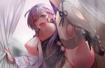  1girl 1girl 1girl azur_lane bdsm belfast_(azur_lane) belfast_(iridescent_rose)_(azur_lane) big_breasts black_dress bondage braid breasts china_dress chinese_clothes dress earrings high_resolution huge_breasts jewelry ksoo420 long_hair nipples nopan one_leg_raised open_mouth out-of-frame_censoring purple_eyes restrained rope shibari silver_hair snowru standing standing_on_one_leg stockings tied tied_hair torn_thighhighs white_legwear white_thighhighs 