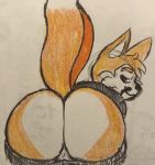  1boy ass big_ass filthyopossum fox male mooning mr._mccloud orange_fur partially_clothed presenting_hindquarters purple_eyes yaoi 