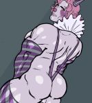 1girl big_ass clown clown_makeup clown_nose collar digital_media_(artwork) gloves hat looking_at_viewer looking_back male male_only mankini muscular muscular_male oc original original_character parapop pecs pharby_(parapop) shiny_ass shiny_skin solo_male striped_legwear strong