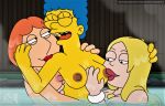  american_dad breasts family_guy francine_smith lois_griffin marge_simpson nipples sucking_nipples the_simpsons yuri 