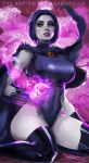  1girl aleborgo cape clothed dc dc_comics female female_only raven_(dc) short_hair solo tagme teen_titans 
