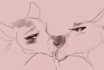  2_girls cervine french_kiss kissing kissing saliva ungulatr yuri 