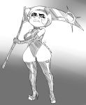 1girl alternate_costume blonde_hair breasts cartoon_network cosplay impossible_clothes leotard mandy_(billy_&amp;_mandy) medium_breasts no_nose revealing_clothes rx120 scythe short_hair the_grim_adventures_of_billy_and_mandy