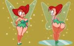  1girl alternate_costume ass big_ass blush breasts cosplay disney_fairies embarrassed fairy fairy_wings furry goof_troop impossible_clothes looking_back medium_breasts multiple_views peg_pete purple_yoshi_draws revealing_clothes wings 