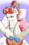 1girl 2018 blue_eyes female female_only female_unicorn friendship_is_magic looking_at_viewer lying my_little_pony nude pony pussy rainbow_stars_(mlp) solo spread_legs tail unicorn