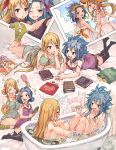  1girl 2_girls :d ;d =_= ass bangs bath bathing bathtub bent_knees big_breasts black_legwear black_shirt blonde blue_hair blue_panties blue_underwear blush breasts brown_eyes censor_hair chin_rest clavicle claw_foot_bathtub cleavage closed_eyes cute dress duo eye_contact fairy_tail frilled_dress frills green_legwear green_shirt grin hair_over_breasts hairband high_resolution holding_brush holding_close holding_hands hugging kneehighs leg_hug levy_mcgarden long_hair looking_at_another looking_at_viewer looking_back lucy_heartfilia lying medium_breasts multiple_girls no_shoes nude off_shoulder on_stomach one_eye_closed open_mouth orange_hairband panties parted_bangs photo_(object) posterior_cleavage print_shirt printed_panties purple_dress rusky shared_bathing shirt short_dress short_sleeves sideboob sitting sleeveless sleeveless_dress sleeveless_shirt smile stockings striped striped_shirt sundress teeth the_pose tied_hair twin_tails underwear very_long_hair washing white_dress white_hair_ornament white_hairband wink yuri 