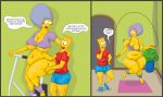 bart_simpson belly big_breasts bynshy chubby patty_bouvier selma_bouvier the_simpsons