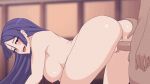 16:9_aspect_ratio 1boy 1girl anus ass big_breasts blush bouncing_breasts breasts clitoris condom fate/grand_order fate_(series) female from_behind gif hetero indoors long_hair male male/female minamoto_no_raikou_(fate) nude open_mouth penis penis_in_pussy purple_hair pussy sex taken_from_behind toniwing uncensored vaginal vaginal_penetration vaginal_sex 
