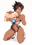  1boy 1girl alternate_color anonymous blizzard_entertainment breasts dark_skin edit male/female overwatch owler tracer_(overwatch) 