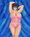  1girl bespectacled big_breasts breasts brown_hair crop_top erect_nipples female female_human female_only freckles glasses human miniskirt scooby-doo short_hair solo standing thighs velma_dinkley 