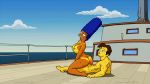  ass big_breasts marge_simpson nipples reverse_cowgirl_position tan_line the_simpsons thighs 