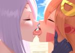  2_girls blush french_kiss french_kiss kissing kissing miia_(monster_musume) monster_musume_no_iru_nichijou rachnera_arachnera tongue tongue_out yuri 