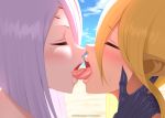  2_girls blush centorea_shianus french_kiss french_kiss kissing kissing monster_musume_no_iru_nichijou rachnera_arachnera tongue tongue_out yuri 