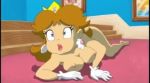  1girl breasts crown daisy_(super_mario_land) earrings female female_only flower_earrings gloves indoors magical_sleepover_u naked_gloves nude nudity princess_daisy solo super_mario_bros. tagme white_gloves 
