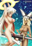  1girl 2_girls bbmbbf breasts dark_skin duo female_only guilty_gear guilty_gear_xrd high_resolution incest jack-o&#039;_valentine long_hair multiple_girls nude palcomix pietro&#039;s_secret_club ramlethal_valentine sharp_teeth siblings sisters 