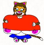 1girl 2022 2023 44_cats 44cats animation bad_art bad_drawing bad_quality big_breasts blue_eyes blue_skirt breast_expansion breast_grab breasts breasts_outside brown_hair cat_tail cats_with_tits catswithtits clothes flipaclip genderswap ginesbuffycats grabbing grabbing_own_breast huge_breasts kittentits lampitella_gines lampitellagines milady&#039;s_family milady&#039;sfamily miladys&#039;family miladysfamily open_mouth orange_body orange_skin pink_ears pink_nose poor_quality poorly_drawn red_shirt redgines rule34 rule_34 sharp_teeth teeth under_boob white_background