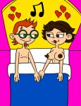 1boy 1girl 2024 aged_up bed breasts disney disney_channel grown_up hearts june_(little_einsteins) leo_(little_einsteins) little_einsteins male/female matiriani28 nipples sexy tagme