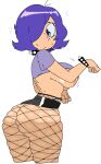  1girl 1girl 1girl ass ass_vs_breasts big_ass big_breasts blue_eyes blue_hair bottom_heavy breasts breasts_out bubble_butt clothing dream-cassette fat_ass female_only fishnet_legwear fishnets hair_over_one_eye hi_hi_puffy_amiyumi hoshime huge_ass human large_ass neckwear nipples pale_skin punk punk_girl skindentation spiked_bracelet spiked_collar thick_thighs threesome transparent_background wide_hips wristwear yumi_yoshimura 