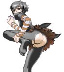  after_sex ass big_ass black_eyes black_hair black_lagoon censored cum feet frederica_sawyer gothic jewelry leg_lift looking_back no_shoes pantyhose pussy pussy_juice sawyer_the_cleaner skirt sweat tights toes torn_pantyhose 
