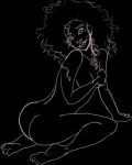 disney looking_at_viewer monochrome nude_female princess_tiana the_princess_and_the_frog
