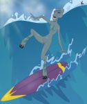 1_girl 1girl 3_fingers alien alien_girl black_sclera disney female_only grand_councilwoman green_body green_skin lilo_and_stitch naked naked_female nude nude_female sea solo solo_female special_k surfing water