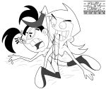 eyebrows fluffy_(artist) killerx monochrome teeth the_fairly_oddparents tootie vicky_(fop) wedgie